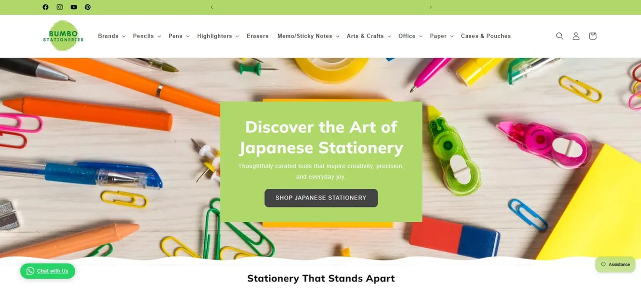 Bumbo Stationeries website