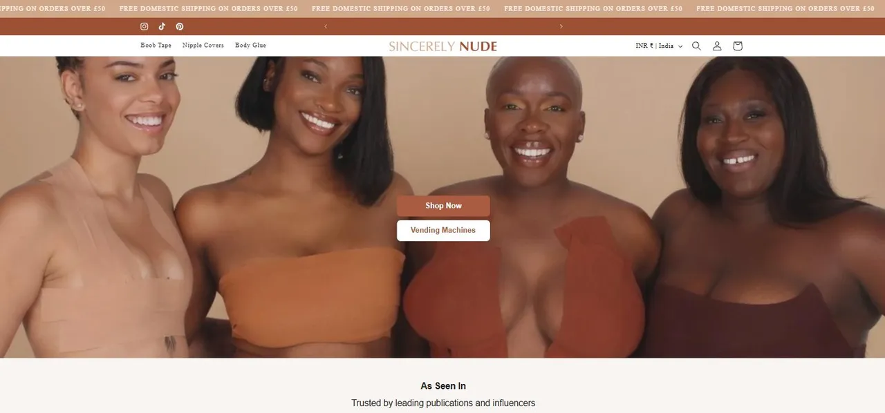 Sincerely Nude website